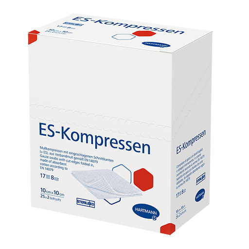 ES-KOMPRESSEN steril 10x10 cm 8fach