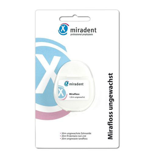 MIRADENT Zahnseide Mirafloss ungewachst 20 m