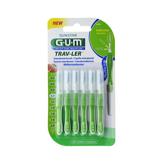 GUM TRAV-LER 1,1mm Tanne grün Interdental+6Kappen