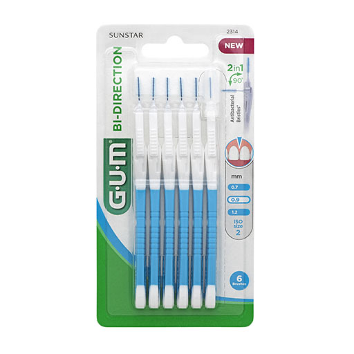 GUM BI-DIRECTION Interdentalb.0,9 mm blau